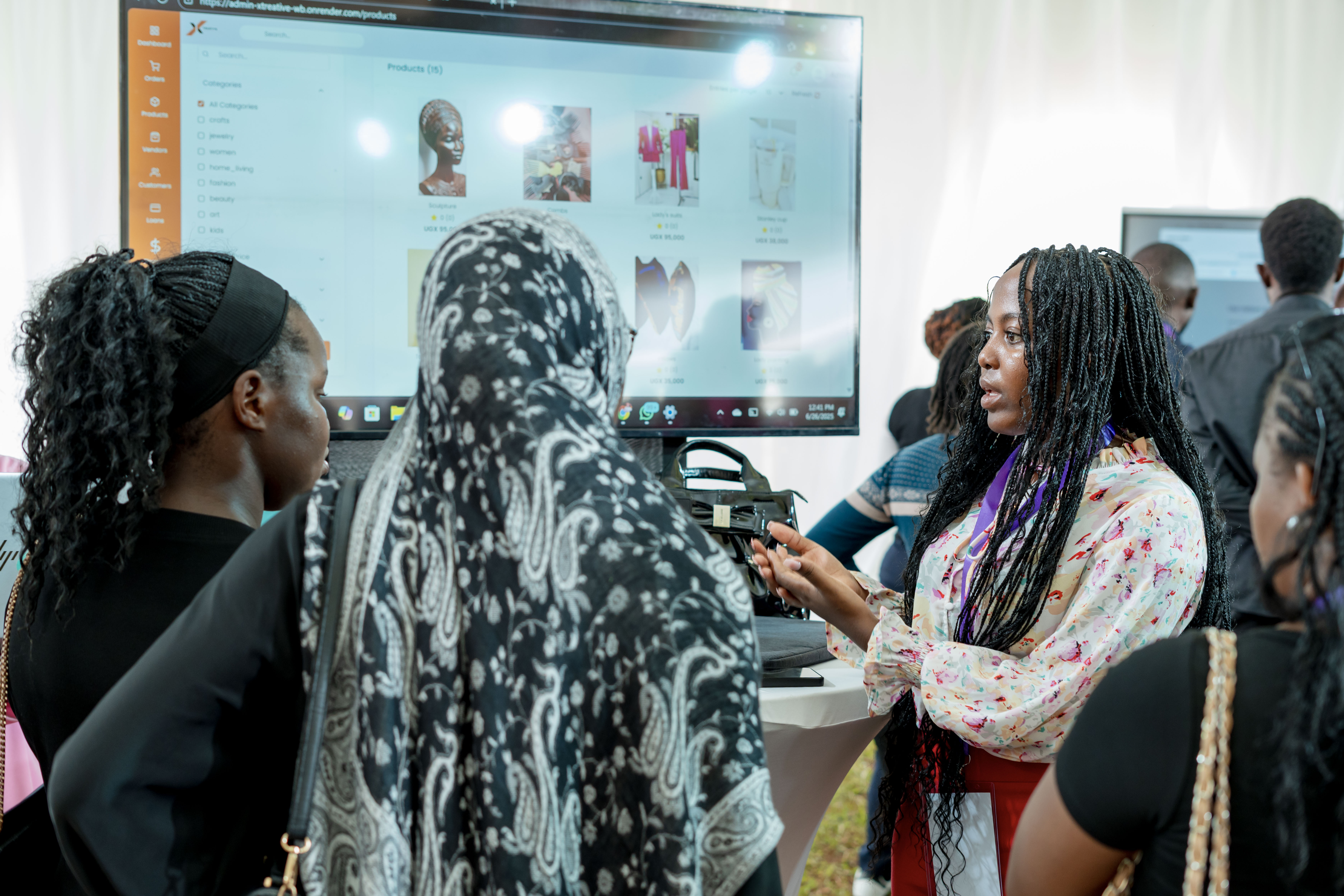 Developers collaborating at the Expo